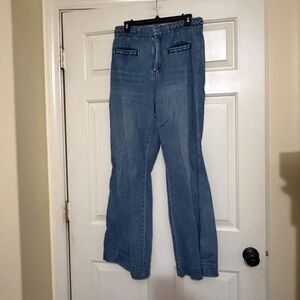 Free People Seasons in the Sun Flare Denim Electric Paradise High Rise size 31